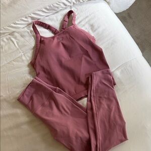 ALO Yoga Pink Leggings and Top Set